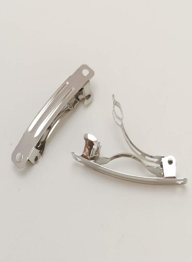 Chenkou Craft 40pcs Silver Metal French Barrette Hair Clips DIY Craft (1 1/2") - Image 2